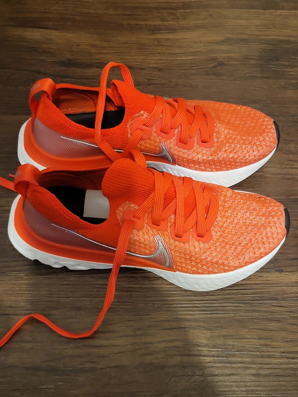 Nike Kids Bright Orange Knit Lace-Up Sneakers